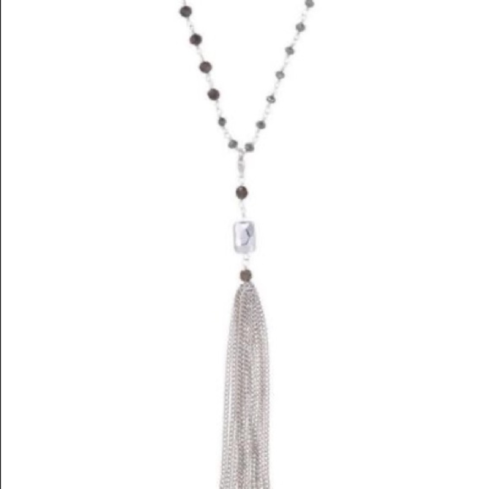 Stella and Dot Silver Gitane Tassel Necklace